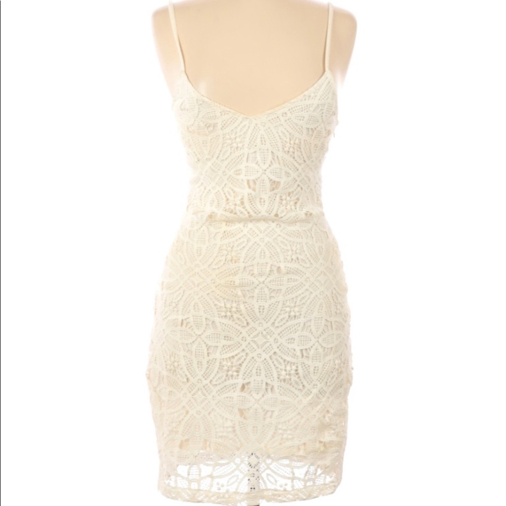 White plunge little white dress